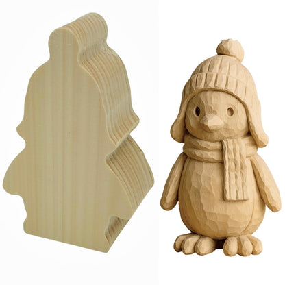 Schnitzrohling „Pinguin Fridolin“  | 15 × 10 × 5 cm