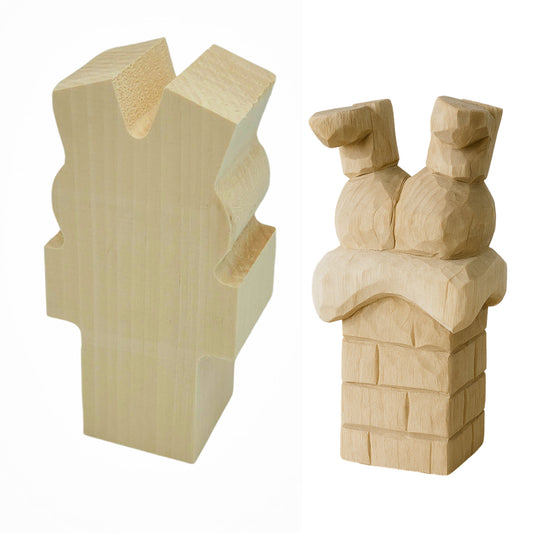 Schnitzrohling „Schornstein-Weihnachtsmann“  | 15 × 8 × 5 cm