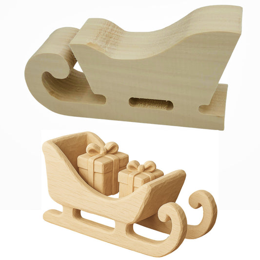 Schnitzrohling „Weihnachtsschlitten“ | 16 × 8,5 × 5 cm