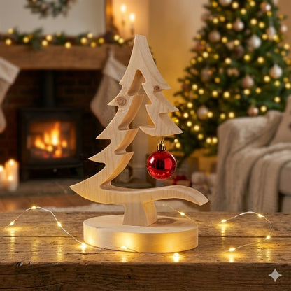 Zirbenholz Weihnachtsbaum –  mit Glaskugel