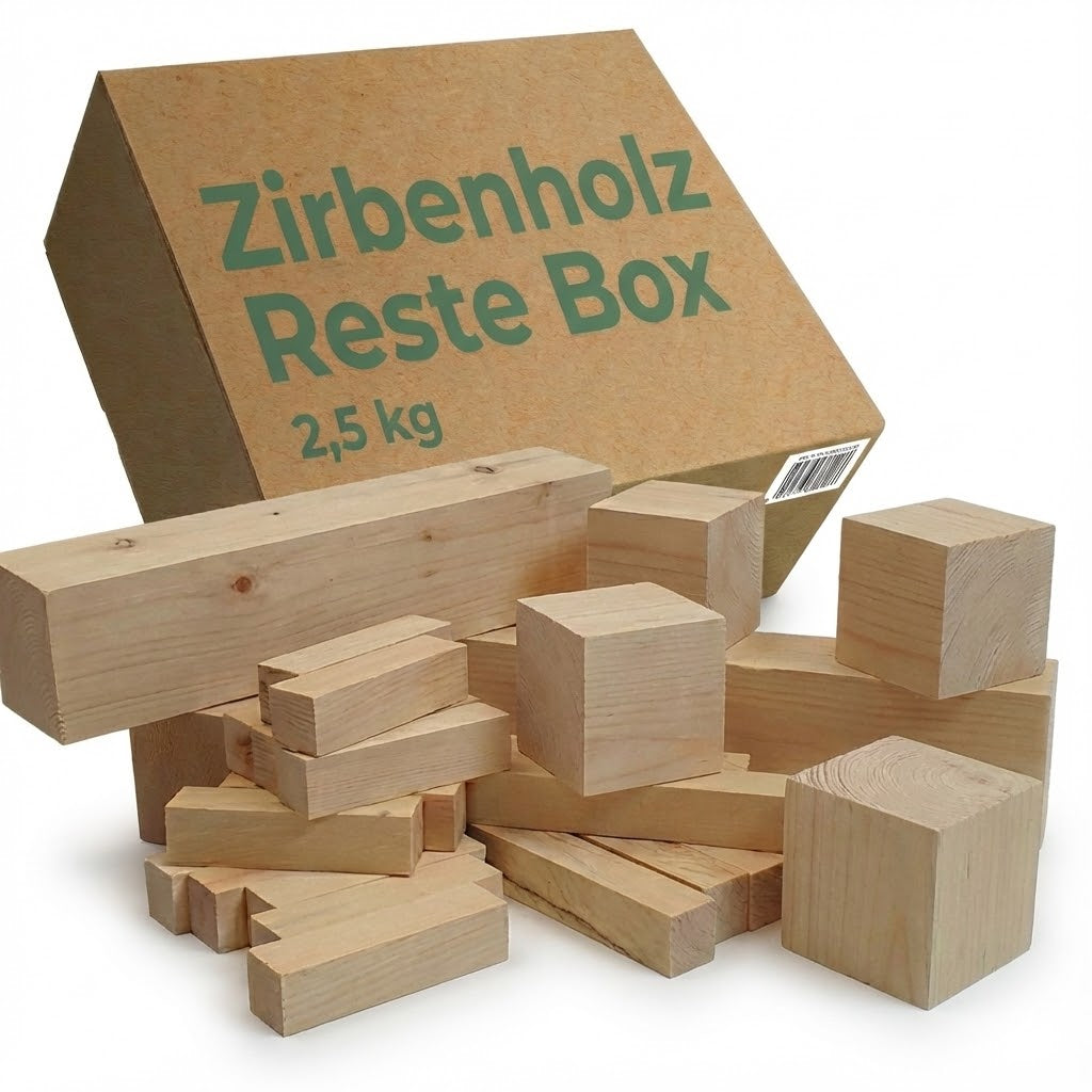 Zirbelholz Reste Box mit 2,5 KG Zirbelresten